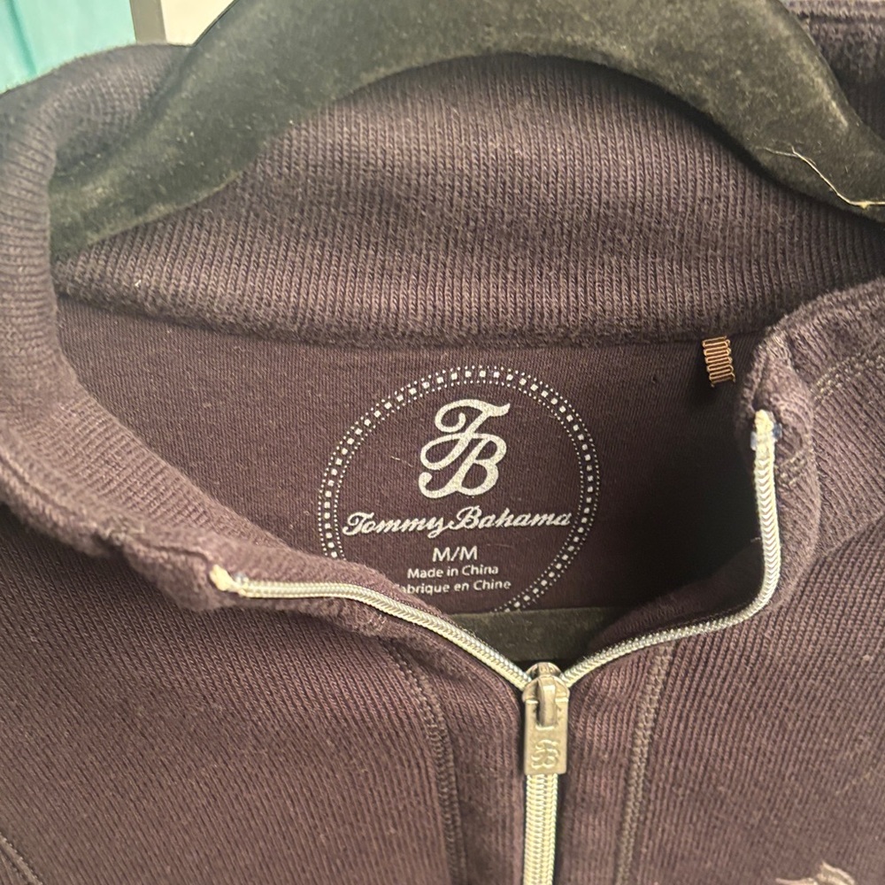Tommy Bahama Women’s Aruba angle pocket Black Half Zip-Up Sweater MED